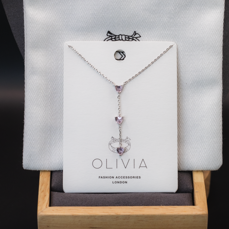 Triple Sparkling Hearts Necklace