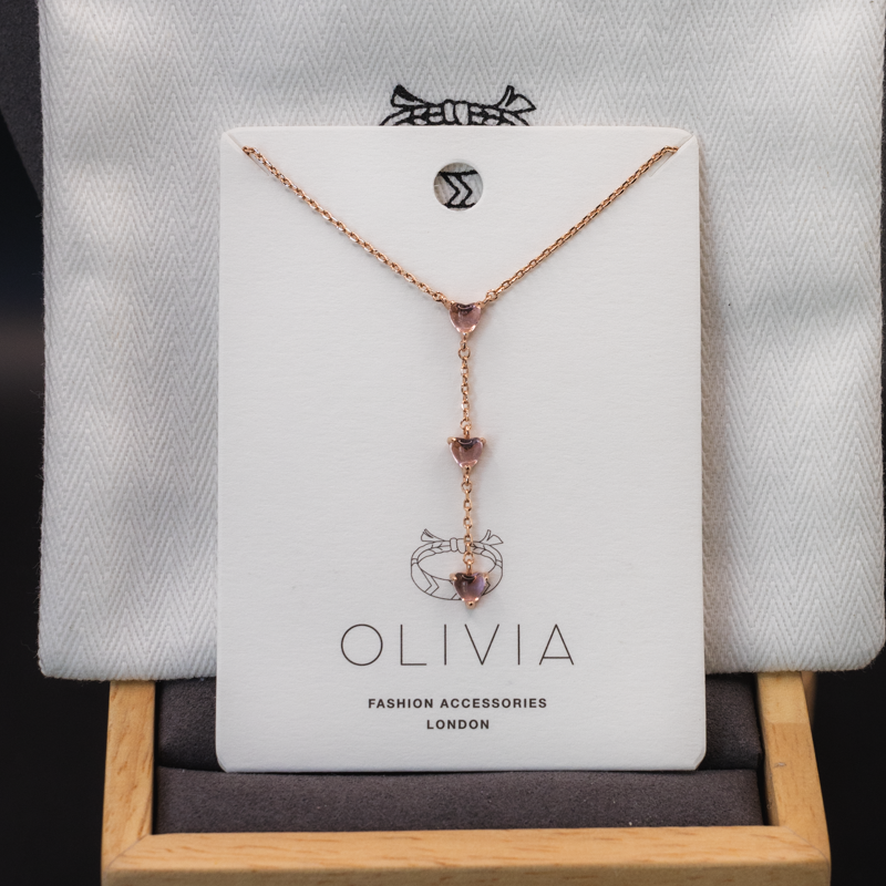 Triple Sparkling Hearts Necklace