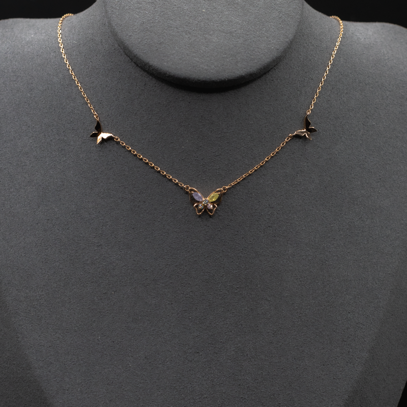 Triple Butterflies Necklace