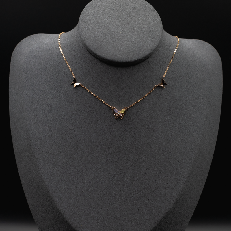 Triple Butterflies Necklace
