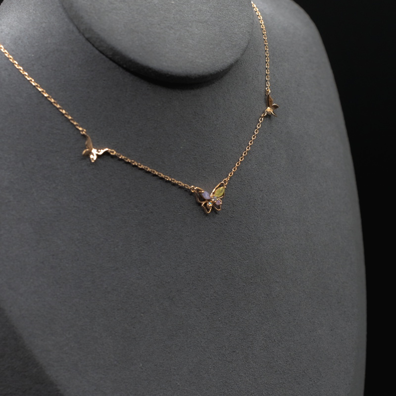 Triple Butterflies Necklace