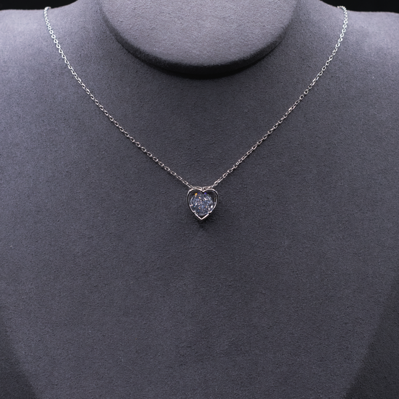 Floating Heart Silver Necklace