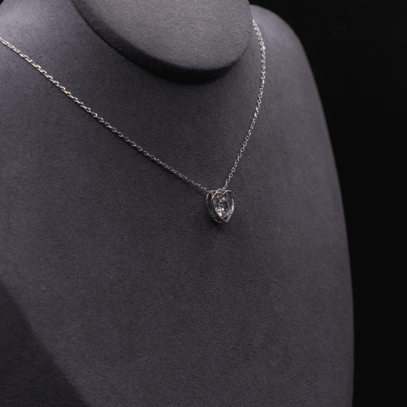 Floating Heart Silver Necklace