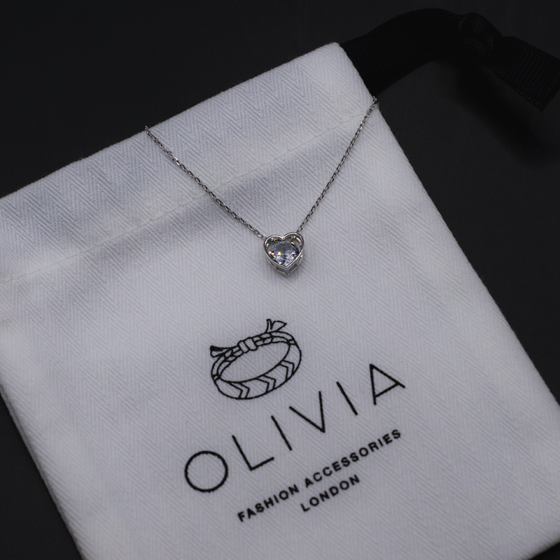 Floating Heart Silver Necklace