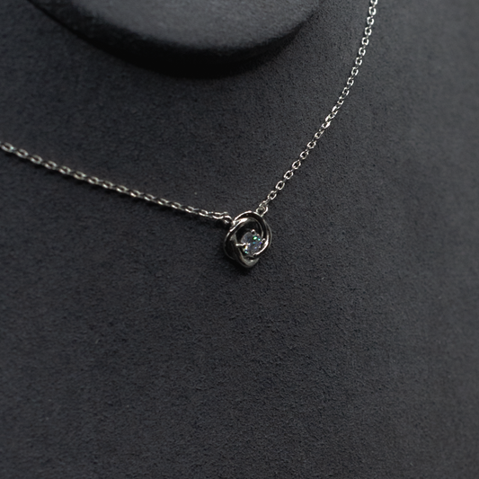 Sparkling Rose Pendant Necklace